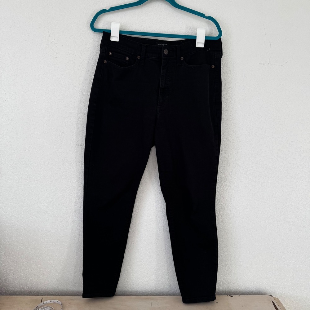 Banana Republic Curvy High Rise Skinny‎ Black Jeans Womens Size 31x12